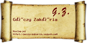 Géczy Zakária névjegykártya